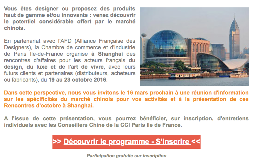 Invitation CCIP Chine