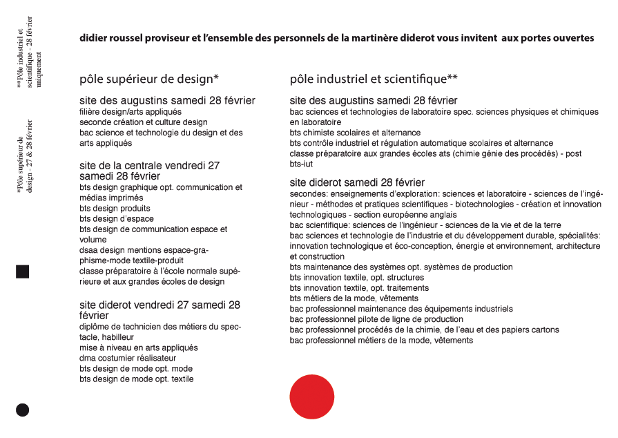 Journ&eacute;es portes ouvertes P&ocirc;le sup&eacute;rieur de design La Martini&egrave;re Diderot