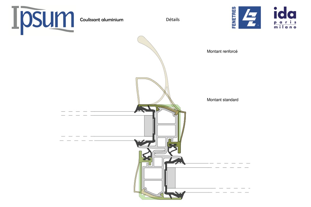 Ipsum, menuiserie aluminium coulissante à rupture de pont thermique