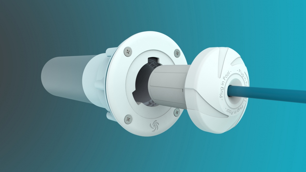 Plug-in-Pool, prise subaquatique étanche et sans contact