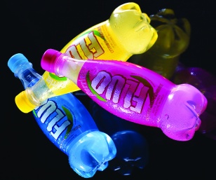 Bouteilles Perrier Fluo