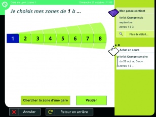 Interfaces écrans des nouveaux automates RATP