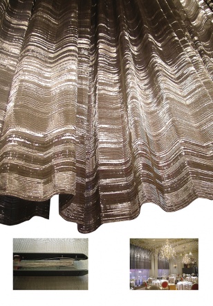 matériau textile métallique tissé main