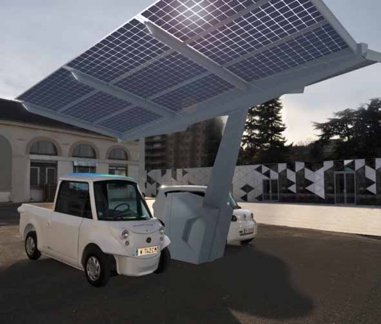 Sudi, ombrière photovoltaïque pour véhicules électriques