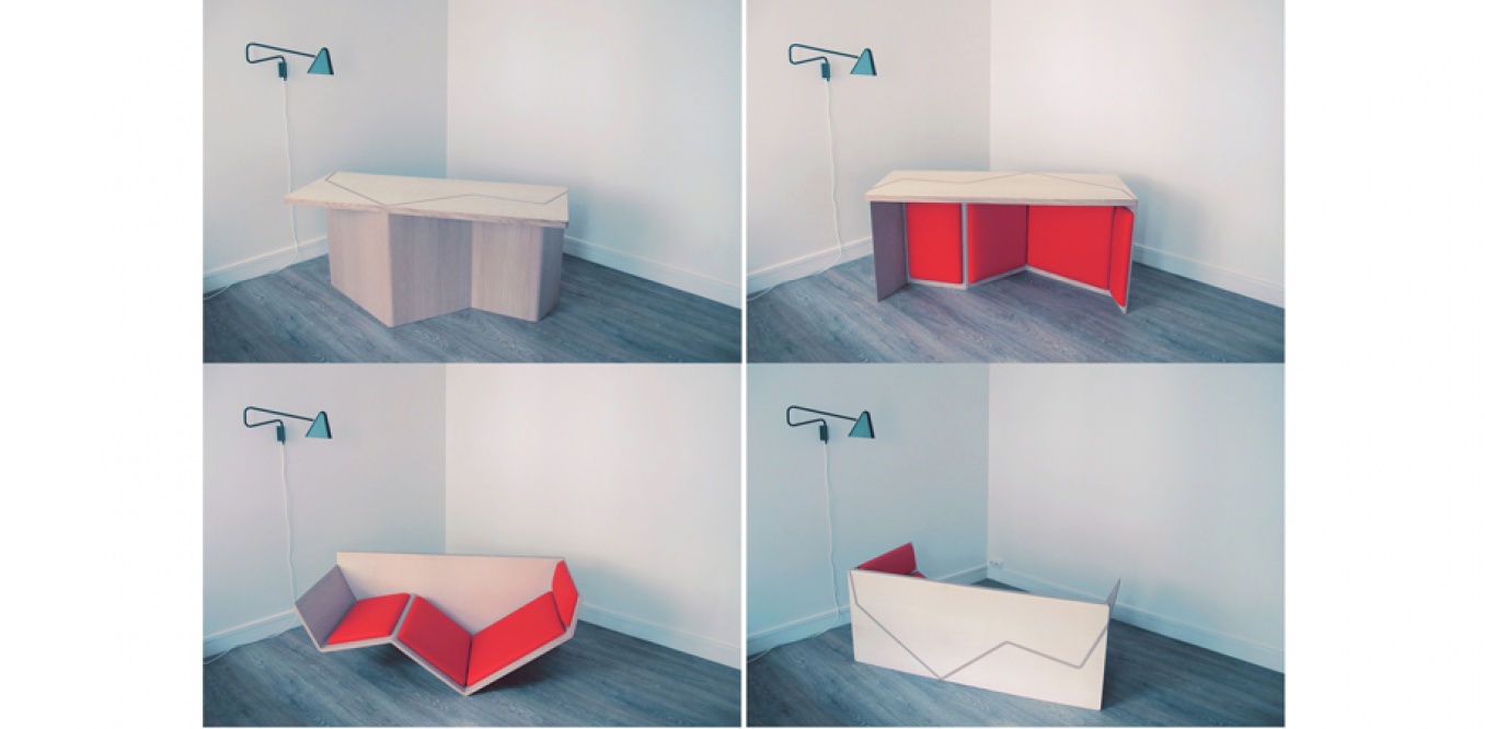 La Chaise Renversée, bureau d’appoint et chaise longue