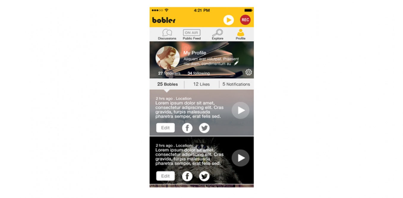 Bobler, application mobile