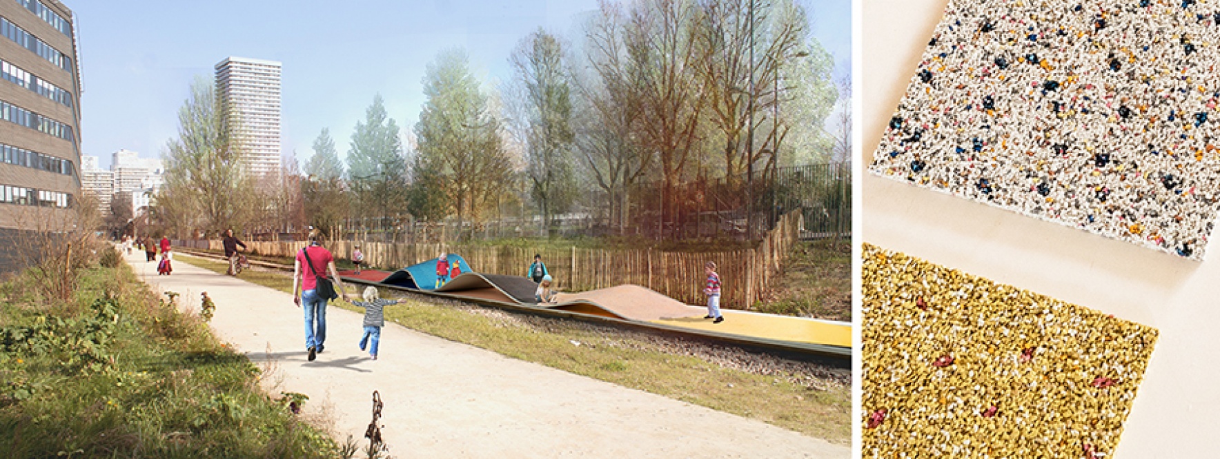 PARCELLES, design textile pour espace public urbain